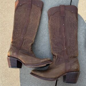Corral Brown Heeled Boots with Western Stitching